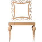 Dresuar 13502 Tombul Model Kayın Retro Ham Ayak Mdf Tabla Cnc Nakış Ayna Çerçeve