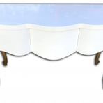 Dresuar-Calisma Masa 17902 St Bombe Model Dalga Ayna Kayin Aslan Ayak Beyaz Lake