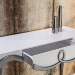 Dresuar Cnc Kabartma 17138 Model Kayin Aslan Ayak 90 Cm Parlak Beyaz Boya El Yapi