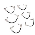Drfeify Gitar Efekt Pedal Kablosu, 6 Adet, 15 Cm 6 Inç 1/4 Inç Sağ Açı Gitar Yama Kablosu Elektro Gitar Için, Bas Gitar (Düz Kafa Gümüş)