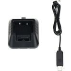 Driftwood Walkie Talkie Pil Şarj Cihazı USB Şarj Kablosu Için Yedek Baofeng Uv-5r Uv-5re Dm-5r Iki Yönlü Telsiz (Yurt Dışından)