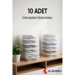 Dripon 10 Adet Şeffaf Erkek Ayakkabı Saklama Kutusu-Hava Kanallı