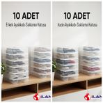 Dripon-20'li Set 10 Erkek-10 Kadın Şeffaf Ayakkabı Saklama Kutusu-havakanallı-ayakkabı Düzenliyici Şeffaf