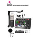 DRİTON BM-800 + F998 GRİ PODCAST TİKTOK YOUTUBE YAYINCI CONDENSER MİKROFON VE SES KART SET