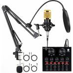 Driton BM-800 + V8 Ses Kartı Sarı Podcast Tiktok Youtube Yayıncı Condenser Mikrofon ve Ses Kartı Set