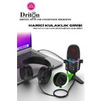 Driton Driton Youtuber Mikrofon Mv-8 Siyah USB Rgb Dinamik Cardioid Condenser Podcast Yayıncı Mikrofonu