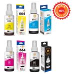 Drl Epson Uyumlu T6641-T6644 4 Renk Takım Muadil Mürekkep Seti (Siyah, Mavi, Kırmızı, Sarı) - L Serisi Tüm Tanklı Yazıcılar ile Uyumlu - Kırmızı - Mavi - Siyah - Sarı