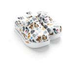 Drmoon Kedi Desenli Airmax Taban Hakiki Deri Sabo Kadın Terlik Beyaz