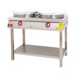 DRN DRNSCTT-2 İkili Taban Raflı 120x50x90 cm Gazlı Tantuni Ocağı