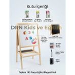 Drn Kids ve Eğitim Çift Taraflı Manyetik 143 Magnet, 15 Renkli Tebeşir,kalem ve Silgi