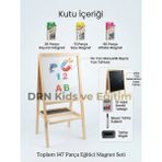 Drn Kids ve Eğitim Drn Kidsve Eğitim ,manyetik Çift Taraflı Yazı Tahtası 147 Parça Magnet,15 Renkli Tebeşir 1 Adet Silgi ve Kalem 100 x 45 cm boyutlarında geniş yüzeyi ile rahat kullanım sunar