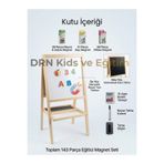 DRNKİDSVEEĞİTİM drn kids ve eğitim çift taraflı manyetik 143 magnet, 15 renkli tebeşir,kalem ve silgi