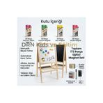 DRNKİDSVEEĞİTİM drn kids ve eğitim manyetik çift taraflı 174 magnet, 15 renkli tebeşir, silgi ve kalem