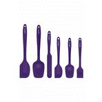 Drongo Isıya Dayanıklı Yanmaz Yapışmaz Silikon Spatula Seti 6 Parça Mor