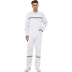 Drop Giyim Beyaz Reflektörlü Pamuk Iş Tulumu - 3XL
