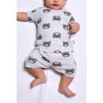 Drop Kids Bebek Pijama Takımı Kısakol Şort Gri Ayıcık Desen Baskılı Grimelanj Yenidoğan Çocuk Pijama - 6 - 9 Ay