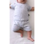 Drop Kids Bebek Pijama Takımı Kısakol Şort Grimelanj Yenidoğan Çocuk Pijama - Gri Melanj - 3 - 6 Ay