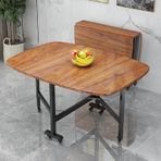 Drop Leaf Yemek Masası Mutfak Katlanır Yemek Masası Yerden Tasarruflu Ahşap Dikdörtgen Damla Yaprak Masa Yuvarlak Kenar Tasarımı Yerden Tasarruf Edilebilir Tekerlekli Kelebek Masa (Kahverengi 120 x 70