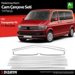 Drs Tuning S-Dizayn Vw Transporter T6 Kısa Şase Krom Cam Çerçeve Seti 2015-2024 Tek Sürgü