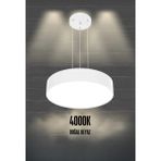 Drum 40CM ( Beyaz Kasa, 4000K Işık Rengi ) Modern Sarkıt LED Avize, Salon, Mutfak, Yatak Odası - 1BW-Beyaz