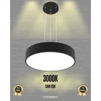 Drum 40CM (Siyah Kasa, Sarı Işık) Ledli Modern Sarkıt LED Avize, Salon, Mutfak, Oturma Yatak Odası, Sarkıt