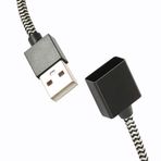 DRX [2 - Paket, 2 ft] Naylon Örgülü Manyetik USB Şarj Kablosu. (Siyah)