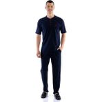 D's Damat 02000 Kısa Kol 3'lü Erkek Pijama Takımı - Lacivert