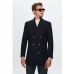 D's Damat 1HF0832255049 Regular Fit Lacivert Balıksırtı Palto