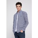D's Damat 7HC02ORT09265 Slim Fit Lacivert Kareli Erkek Gömlek