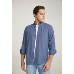 D's Damat 7HC02ORT13265 Erkek Regular Fit İndigo Düz Gömlek