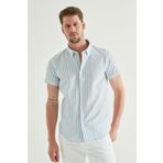 D's Damat 8HC02ORT04265 Slim Fit Mavi Gofre Erkek Gömlek