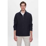 D'S Damat Comfort Fit Lacivert Düz %100 Keten Gömlek Ceket 2HC04S2194850 - XL