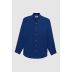 Ds Damat Comfort Indigo Düz Gömlek - İndigo - 2XL