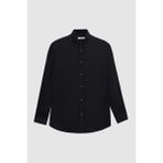 Ds Damat Comfort Siyah Düz Gömlek - 2XL