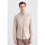 D'S Damat Ds Damat Comfort Bej Örme Gömlek 5HC02TD02265M - XL