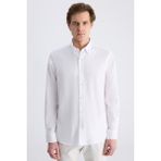 D'S Damat Ds Damat Comfort Beyaz Armürlü %100 Pamuklu Gömlek 4HC02K8122652