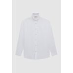 D'S Damat Ds Damat Comfort Beyaz Düz %100 Keten Gömlek 4HC02AP01265M - 2XL