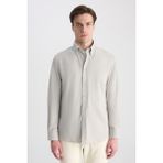 D'S Damat Ds Damat Comfort Ekru Gabardin Gömlek 5HC02HD07265M - XL
