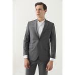 D'S Damat Ds Damat Comfort Fit Gri Düz Takim Elbise - 4 Drop - 66
