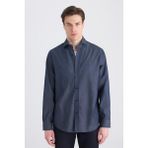 D'S Damat Ds Damat Comfort Indigo Düz Gömlek 5HC02PH06327M - İndigo