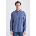 D'S Damat Ds Damat Comfort Indigo Gabardin Gömlek 5HC02KX03327M - İndigo - XL