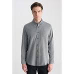 D'S Damat Ds Damat Comfort Lacivert Armürlü Gömlek 5HC02IG21265M - 2XL
