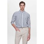 D'S Damat Ds Damat Comfort Lacivert Çizgili Gömlek 4HC0221343142 - XL