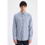 D'S Damat Ds Damat Comfort Lacivert Çizgili Gömlek 6HC02G816304M - 3XL