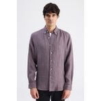 D'S Damat Ds Damat Comfort Lila Çizgili Gömlek 6HC02HD45304M - XL