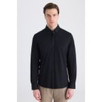 D'S Damat Ds Damat Comfort Siyah Örme Gömlek 5HC02TD02265M - XL