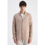 D'S Damat Ds Damat Comfort Vizon Çizgili Gömlek 6HC02HD45304M - XL