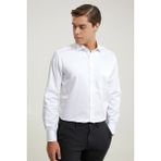 D'S Damat Ds Damat Regular Fit Beyaz Düz Gömlek - 4XL