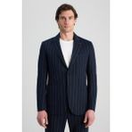 D'S Damat Ds Damat Regular Fit Lacivert Baskılı Takim Elbise - 6 Drop - 58