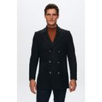 D'S Damat Ds Damat Regular Fit Lacivert Denizci Metal Düğme Detaylı Kaşe Kaban 1HF08ORT10005 - 56